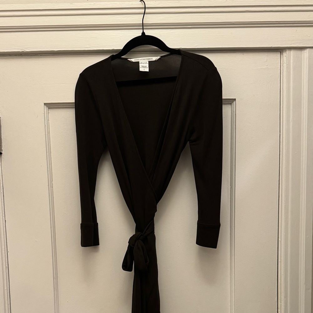 Chocolate Brown Dvf Wrap Dress - image 1